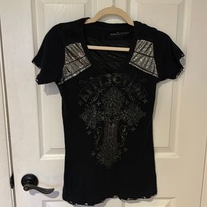 Affliction v neck t shirt small